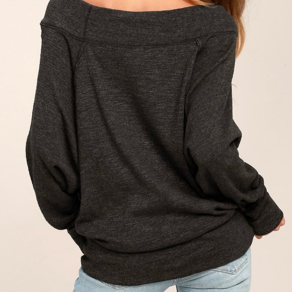 EUC /Free People/We The Free Sweater Top in Classic Washed Black - Size Small - Picture 5 of 5